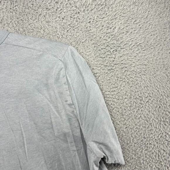 Lululemon Shirt Men's Large Blue Solid Blank Fundamental Lightweight Stretch Gym - Picture 11 of 12